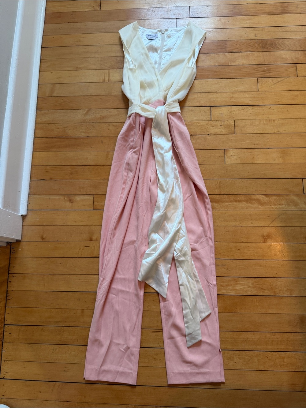 Vintage Bebe Two-Tone Pink and Cream Jumpsuit